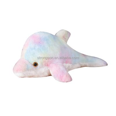 China Colorful Fish Stuffed Toy Doll Birthday Gifts Toy Cute Gifts Plush Luminous Dolphin Doll Decoration Small for sale