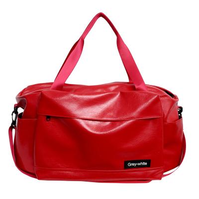 China Customized Colors Customized Hot Selling Overnight Shoulder Tote Gym Duffle Bags PU Factory Price 4 Logo Fashion Travel Bag Sport Pink for sale