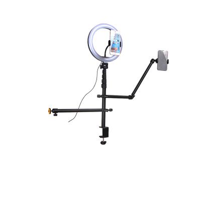 China PORTABLE PORTABLE Desk Clamp Adjustable C Angle Direction Tripod Holder Microphone Boom Arm Stand For Ring Light Make Up for sale