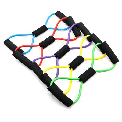 China 100% Natural Latex/TPE Resistance 8 Shape Exercise Band Custom Latex Band for sale