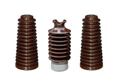 China Brown 381mm height 12.5kN Porcelain Post Insulators For Electric Power Distribution for sale