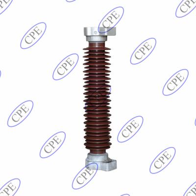 China 42KV Brown Porcelain Lightning Arrester Insulator For Transmission Line for sale