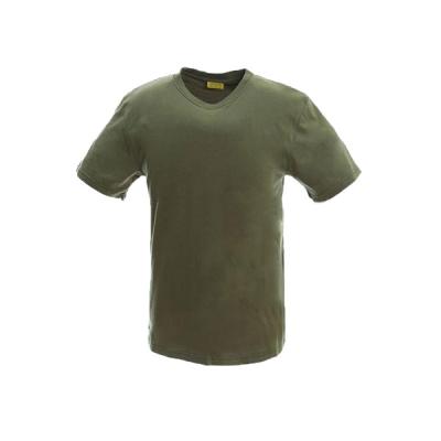 China La camisa militar 100% del cuello de la ronda de la tela de algodón de la camiseta de algodón táctica del desgaste del verde caqui hizo punto la camisa de los hombres en venta