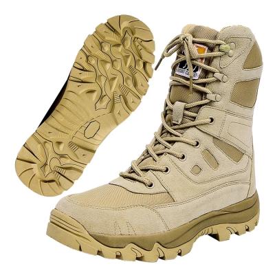 China Men's Tan Color Steel Toe Safety Leather Comfortable Waterproof Anti-slip Hunting Boots for sale