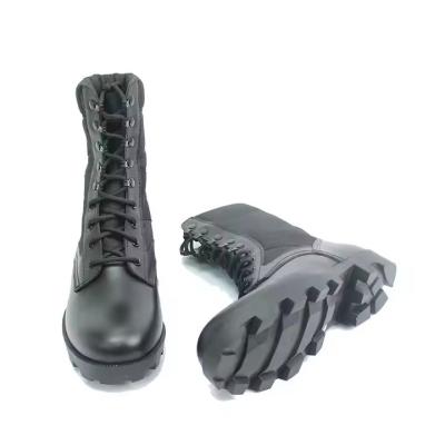 China Botas de cuero negro de grano completo botas de seguridad de caucho suela dura PU de cuero genuino botas de exterior para hombres en venta