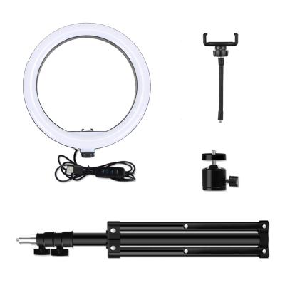 China Cheap aluminum 10 inch ring light with tripod stand, 10inch led ring light for photo studio video kit for sale