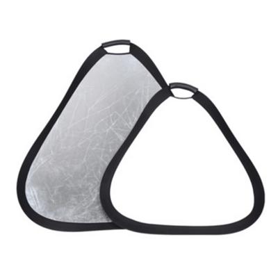 China Photography Studio Accessories Portable 2in1 Photography 30cm 60cm Triangle Photo Reflector Silver White 80cm Panel for sale