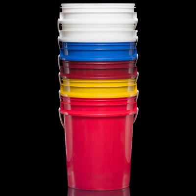 China Paint 5 Gallon Nested PP Plastic Pails With Tear Strip Lid for sale