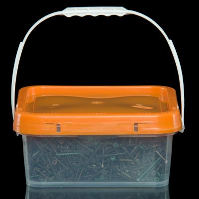 China Metal Processing Bucket 0.5/1/2/4 Gallon High Quality Square Products Plastic Pails With Lid And Handle for sale