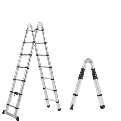 China Folding Ladders Folding extension aluminum ladder professional telescopic lightweight ladder factory price for sale