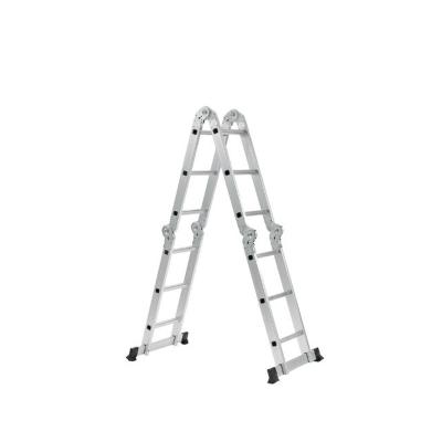 China Folding Ladders Foldable aluminum lightweight ladder multipurpose telescopic ladder 4foldable 3steps 4x3 steps for sale