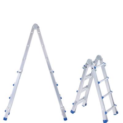 China Folding Ladders High quality aluminum extension ladder folding telescopic step ladder stair with anti-skip robber 1.5m-1.95m for sale