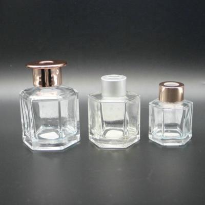 China Gift Clear Round Glass Diffuser Empty Tubular Bottle 100ml 50mlwith Screw Cap for sale