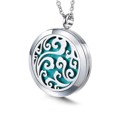 China Best Selling Hiphop Amazon 316L Stainless Steel Scent Lucky Cloud Locket Essential Oil Diffuser Necklace for sale