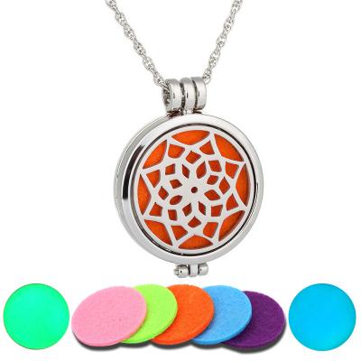 China Hiphop Design Logo For Amazon Hot Sale SunflowerEssential Oil Diffuser Necklace With 316 Stainless Steel for sale