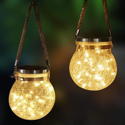 China Holiday Waterproof Solar Powered Decorative Lights Like Slit Glass Bottle Light Mason Jar Fairy Lights Warm Solar Ball Light for sale