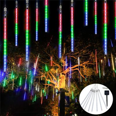 China Meteor Shower Rain Lights Waterproof LED Meteor Shower Solar Rain Lights Outdoor Christmas LED Meteor Tree Solar Lights for Holiday Party Decor for sale