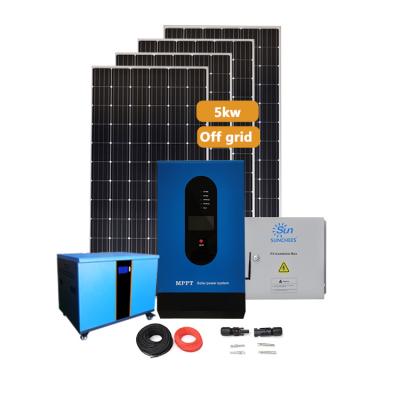 China Full set 5000w solar system 5KW home solar power hybrid solar power system for home for sale