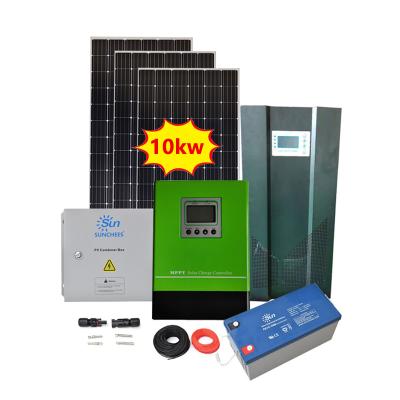 China Full set 10000w solar system 3kw 5kw 8kw 10kw home solar hybrid power system for home for sale