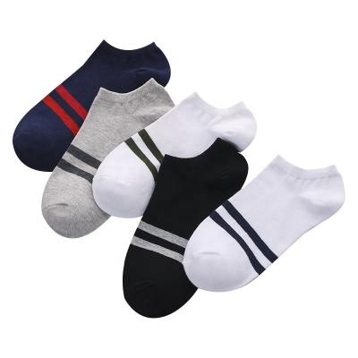 China Summer QUICK DRY deodorant short sweat-absorbent tube sports low tide sock two striped men's boat socks for sale