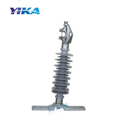 China YIKA 35KV High Voltage Silicon Pole Insulator 33KV Polymer Rubber Composite Pole Horizontal Insulator With Clamps Bracket for sale