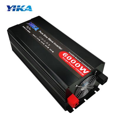 China YIKA Home Appliance Inverters And Converters 6000w 12V 24V DC To AC Pure Sine Wave Inverter for sale