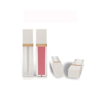 China Empty single square BEAUTY PACKAGING lip gloss container plastic cosmetic lip packaging rose gold 2020 lip gloss tube for sale