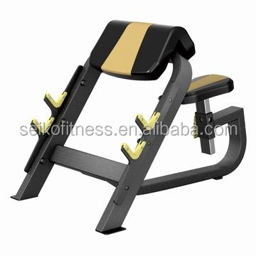 China Commercial Bodybuilding Gym Fitness Equipment Home Use Strength Training Machine Seated Preacher Loop JG-1613 for sale