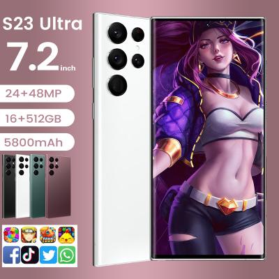 China Dual SIM Card Hot S23 High Quality Ultra 5G 7.2 Inch Cell Phone 16GB+512GB Original Big Memory Smart Phone Beauty Camera Game Mobile Phone for sale