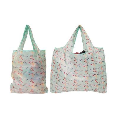 China Foldable Customize Reusable Folded Polyester Shopping Bags Market Packing Foldable Bag rpet Folding Bag for sale