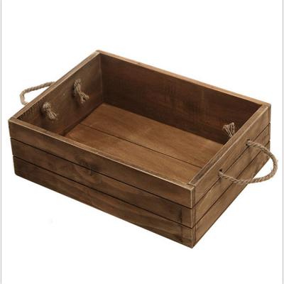 China Rustic Wooden Fruit Crate Storage Crate Wooden Box For Fruit Food for sale