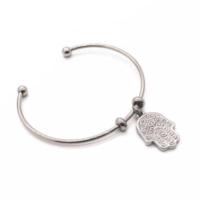 China Religious Fatima's Hand of Fatima Bracelet Bangle Stainless Steel Jewelry Pendant Bracelet for sale