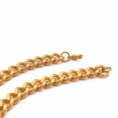 China 2020 New Hip Hop Gold Punk Chain Embossed Necklace Stainless Steel Custom Chain for sale