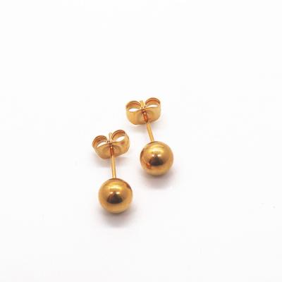 China CLASSIC Wholesale Stainless Steel Charms Gold Ball Earring Studs Stud Earring DIY Steelmaking Jewelry Designer for sale