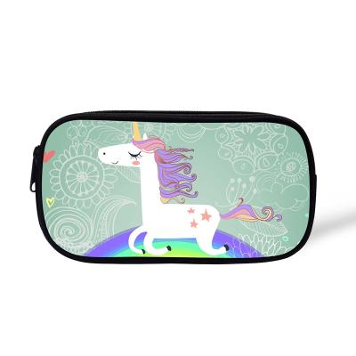 China Schools & Unicorn Printed Pencil Case Office Zip Lock Pen Holder Case Bag for sale