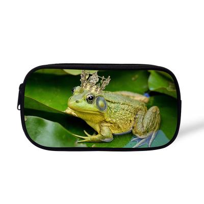 China Cheap Cool Zipper Closure Frog Pencil Case For College Student Boys And Girls for sale