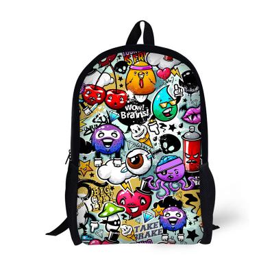 China DIY Print 17 Inch Polyester 3D Cartoon Student School Bag Washable Backpack For Kids for sale