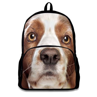 China Lightweight Dog Face Promotional Eco - Friendly Backpack For Elementary School Children for sale