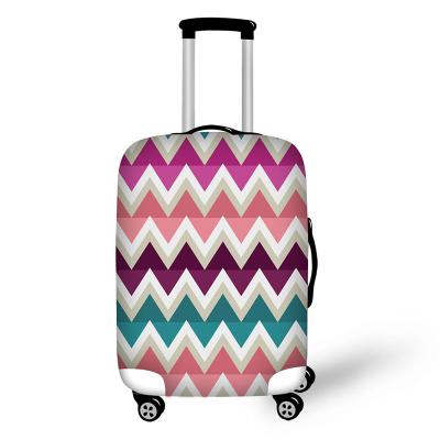 China Soft Luggage Protectors Travel Personalized Geometric 3D Printing Spandex Luggage Suitcase Cover Accessory for sale