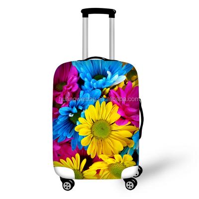 China Retail Friendly Flower Spandex Travel Luggage Cover Durable Suitcase Protector Cover for sale