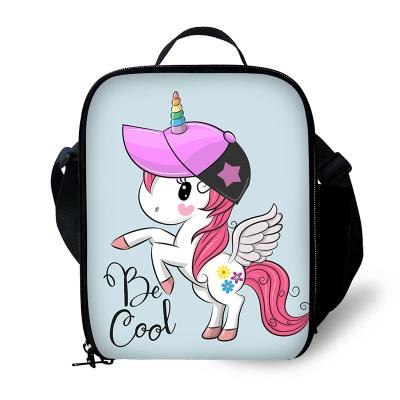 China Durable 2019 Fashion Unicorn Small Sling Lunch Bag Hot Selling Cooler Bags For Kids for sale