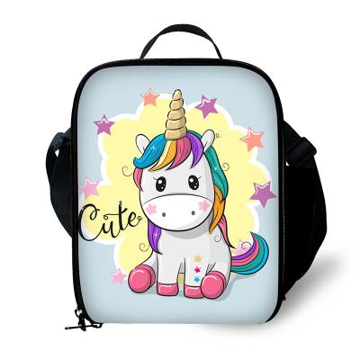 China Durable Unicorn School Lunch Bag Small Online Sling Cooler Shopping Bag Lunch Box For Kids for sale