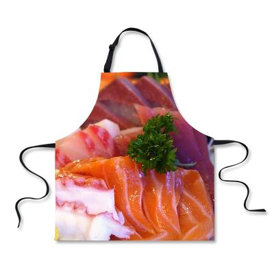 China New Gifts Burger Pizza Sushi Design Apron Durable Promotional Cotton Fabric Cooking Apron for sale