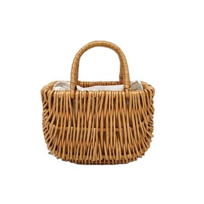 China Natural Cheap Gift Eco-friendly Customized Wicker Basket With Handle/Wholesale Mini Willow Wicker Basket With Handle For Flower for sale