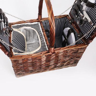 China Viable Cheap Handmade Wicker Picnic Baskets 4 Person for sale