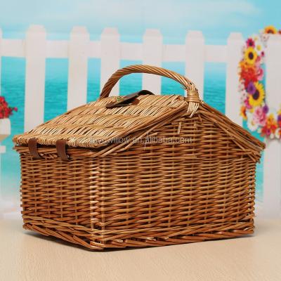 China China Wholesale Empty Large Cheap Wicker Basket With Lid For Picnic for sale