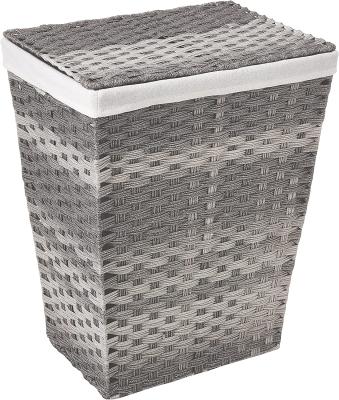 China Sustainable laundry basket, storage basket with lid and detachable liner for sale