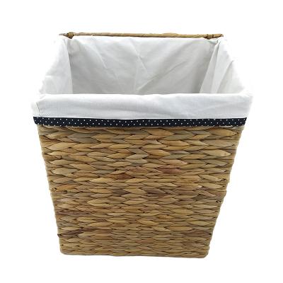 China New eco-friendly foldable laundry basket for home use hotel bathroom with foldable hyacinth wicker lundry basket for sale