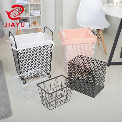 China Europe Wire Mesh Waste Basket Metal Laundly Baskets For Home Metal Food Laundry Wire Basket for sale