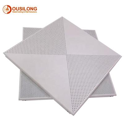 China Embedded Acoustic Decorative Suspended Ceilings Clip In Aluminum Square Ceiling Panel 600*600mm Ceiling Tiles for sale